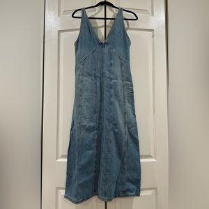 Zara Blue Denim Maxi Dress